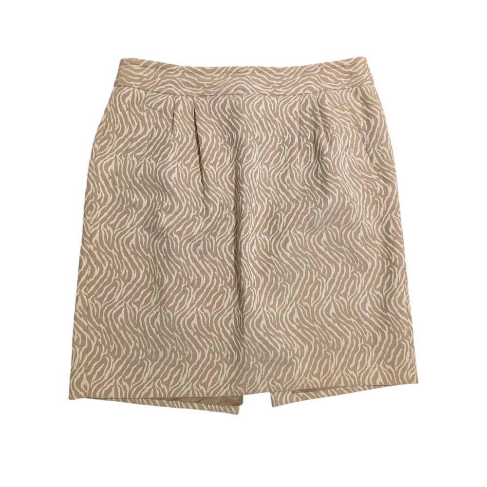 Banana Republic Heritage Jacquard Mini Skirt | Size 10 | Tan Zebra Print Neutral